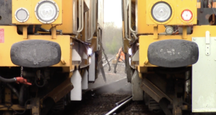 “Tampers and stoneblowers are track maintenance machines that make sure the track is correctly aligned and has a smooth level along the rail,” according to Network Rail. “They help to prevent the risk of trains derailing, and ensure smooth, comfortable journeys for passengers and freight trains. These machines generally work at night when no passenger trains are running.” (Network Rail Image)