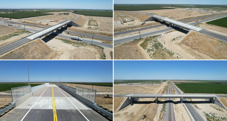 The McCombs Road overcrossing in Kern County, Calif., is now complete, California High-Speed Rail Authority reported July 18. (Photographs Courtesy of CHSRA, via Twitter)