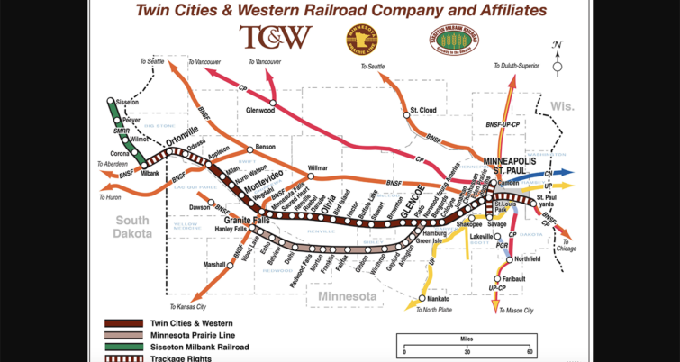 Twin Cities & Western Railroad, Railway Age’s 2008 Short Line of the Year, is receiving a $328,424 grant from the Minnesota Department of Transportation to extend the stub track over a recently acquired parcel and to create a full siding with connections to its main line, enabling greater access and track capacity to support a large transload operation.