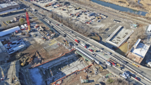 January 2026: Construction of the launch box at the tunnel portal in New Jersey.