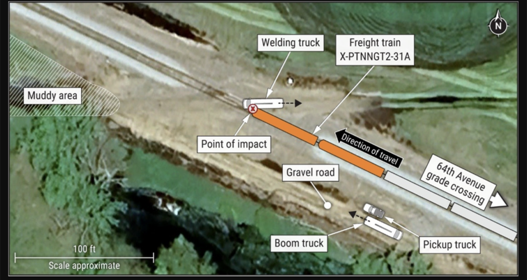 Figure 1: Aerial view of the accident site.