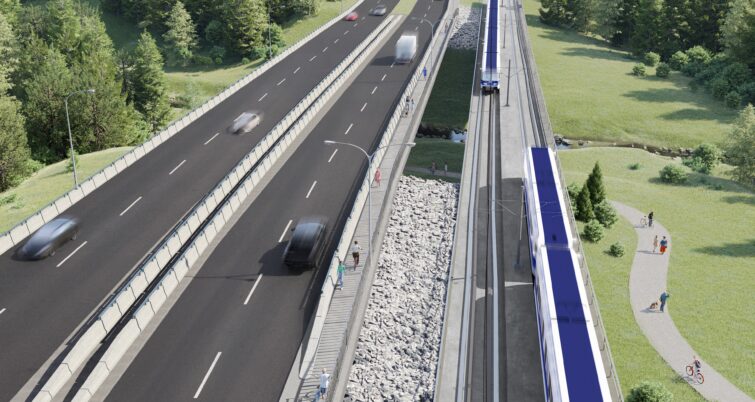 Bridge Girders Installed for Blackmud Creek LRT Bridge